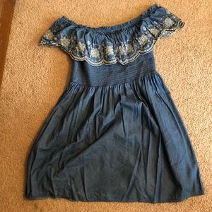 XL denim off the shoulder dress